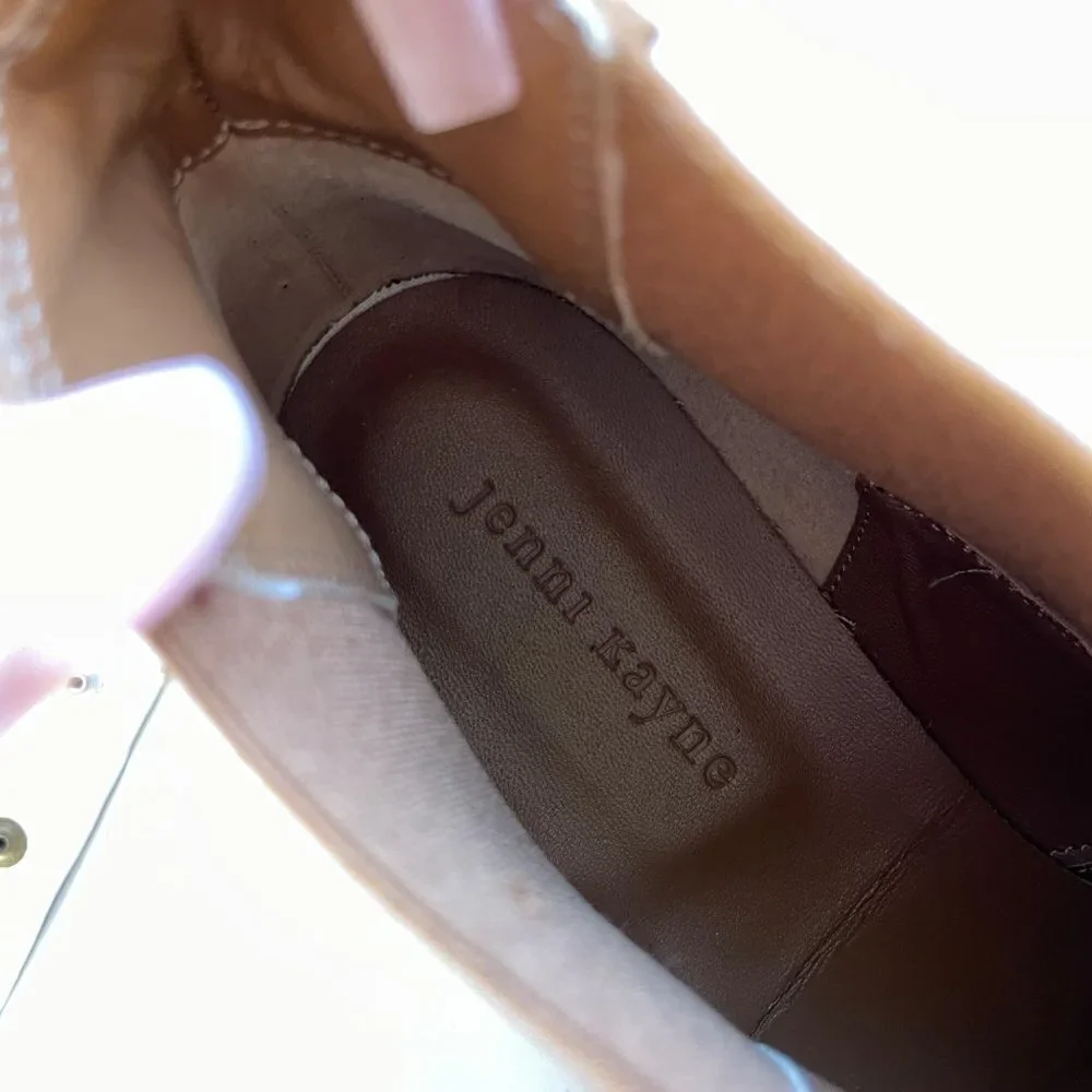 Jenni Kayne Italian Suede Slip On Chelsea Ankle Boots Walnut Size 11